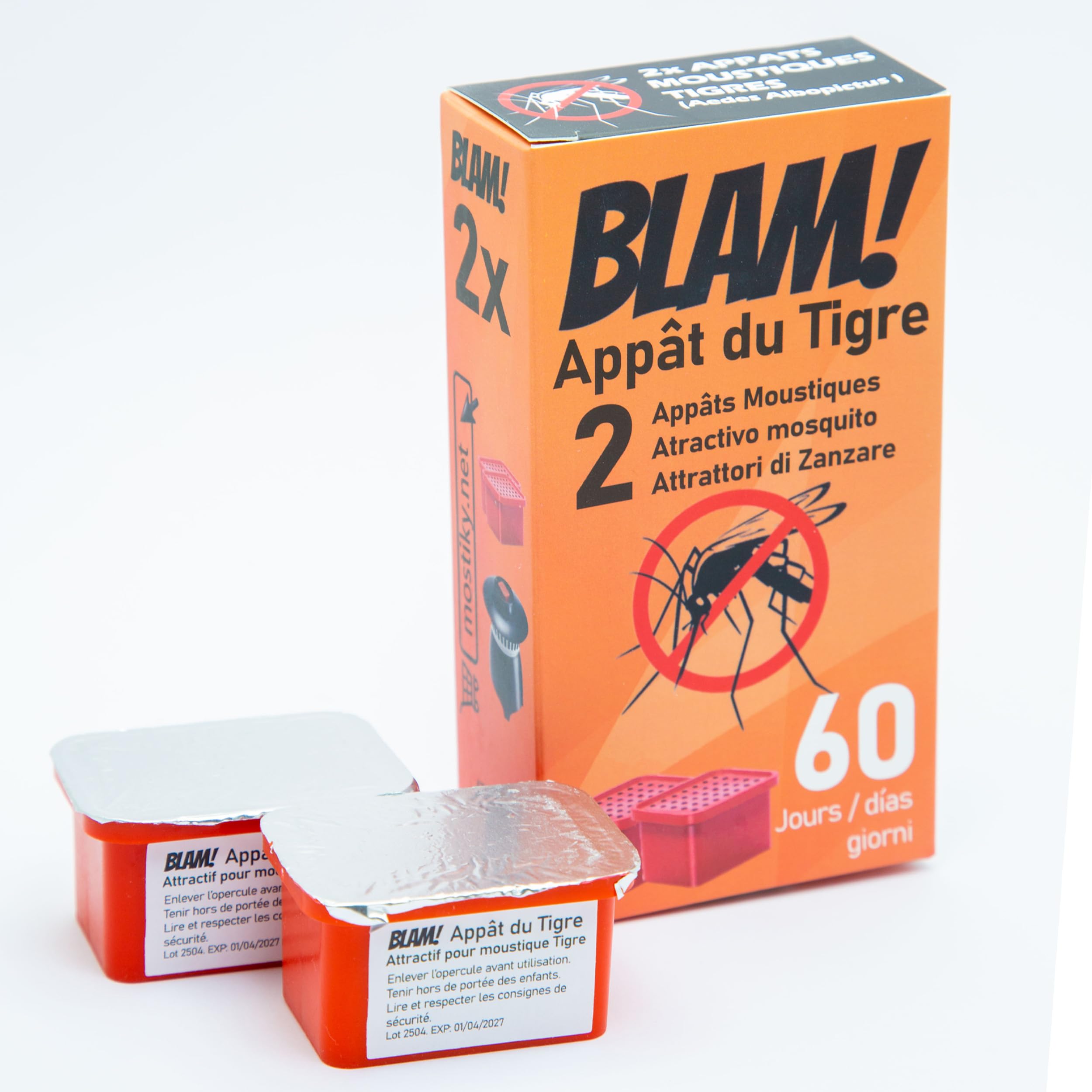 BLAM Appât du Tigre: 2X Attractif moustiques Tigres pour Pièges HBM Jours et Nuits, Biogents BG-Mosquitaire