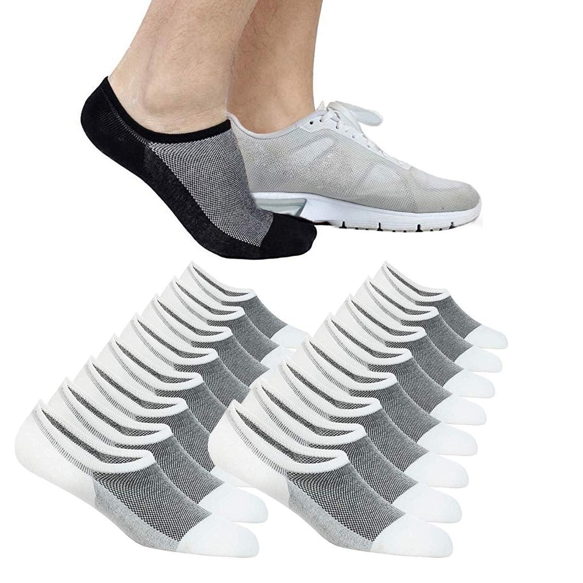 No Show Socks Ankle Low Cut Socks for Mens, Non Slip, 8 Pairs 16 Pairs