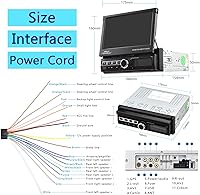 Vista 7 de Podofo Estéreo de coche con pantalla táctil monodinar, pantalla abatible motorizada de 7 pulgadas, radio de coche en unidad principal