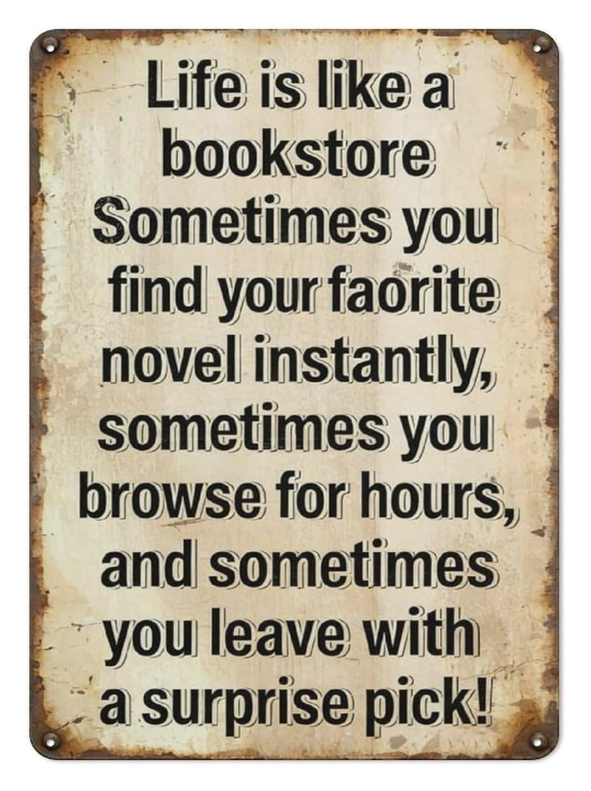PKNVKZIDK Vintage Metal Sign Inspirational Book Quote Wall Decor for Library Office Gift for Librarian Teacher Bibliophile Rustic Tin Plaque 8 X 12 Inch​