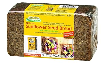 Mestemacher Natural Sunflower Seed Bread, 17.6 oz, German Whole Grain Bread with Sunflower Seeds,High Fiber, Non-GMO, Ready to Eat, Long Shelf Life (Pack of 6)