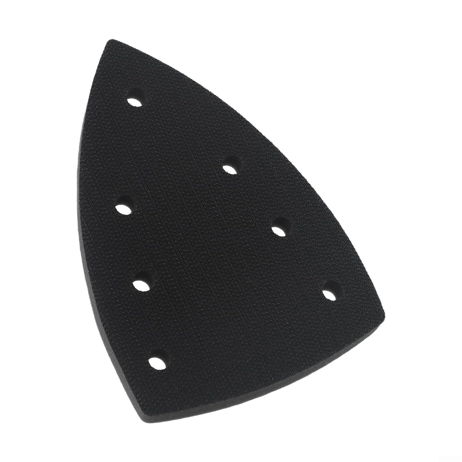 Platorello abrasivo triangolare, 100 x 150 mm, 7 fori e interfaccia ad anello, per levigatrici elettriche, piastra di ricambio in schiuma EVA, per dischi di carta vetrata, accessorio