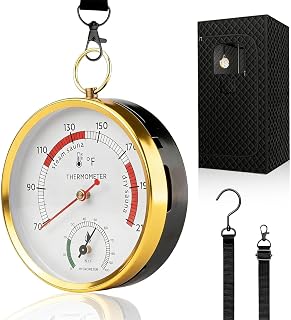 Sauna Thermometer and Hygrometer，2-in-1 with Adjustable Lanyard Mount
