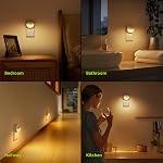 AUVON Plug in Night Light with Motion Sensor and Dusk to Dawn Sensor, Mini Warm White LED Nightlight with 1-50 lm Adjustable Brightness for Bathroom, Hallway, Stairs, Bedroom, Kitchen (4 Pack)