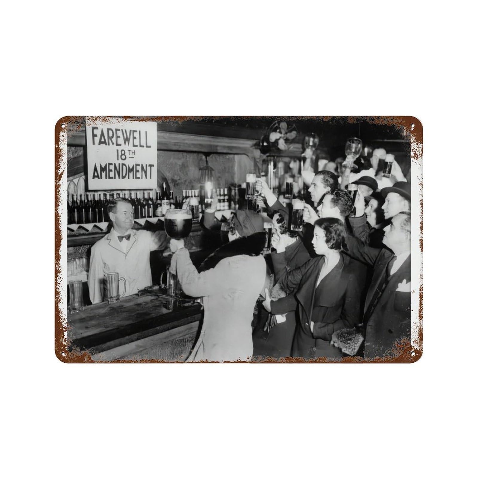 xiaoxiaoshen Prohibition Ends Vintage Speakeasy, Retro Bar Decor Wall Decor Art Metal Tin Poster Modern Home Decor Art Home Bar Shop Decorations Vintage Sign 20x30cm