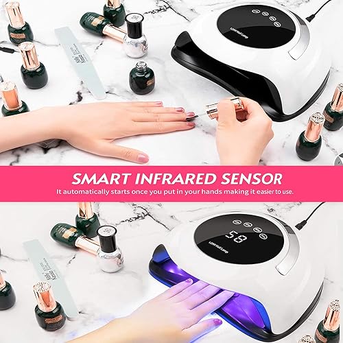 Miniatura 3 de Haomaomao Secador de uñas para esmalte de gel UV LED lámpara de uñas de 120 W, secado de uñas, secador de esmalte de uñas de gel para mujeres y