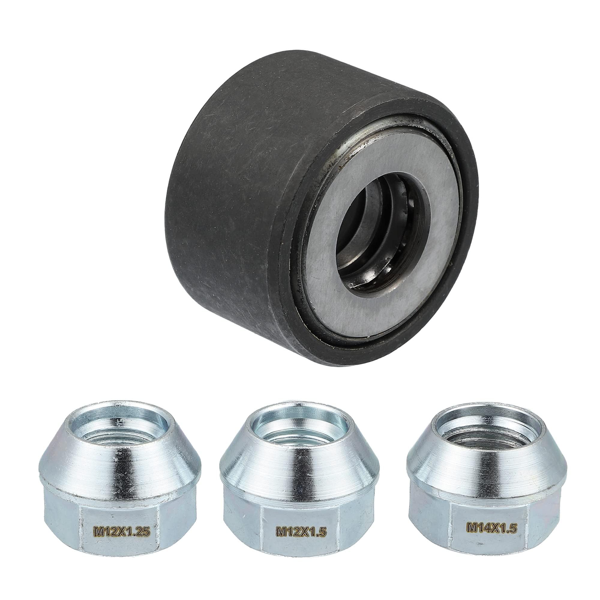 Femory Universal Wheel Stud Installer Tool, Tire Stud Tool, M12x1.25 M12x1.5 M14x1.5, Iron, with 3/4" Hex Wheel Lug Nuts, Silver Tone, 1 Set