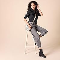 Vista 5 de Yaxa Essentials - Camisa de popelina para mujer, de manga larga, con botones y ajuste regular