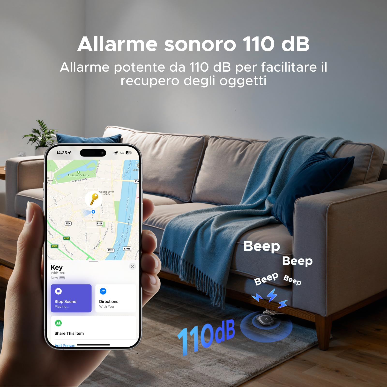 UGREEN FineTrack Duo 2 Tracker iOS e Android Ricarica USB C 4 Pezzi
