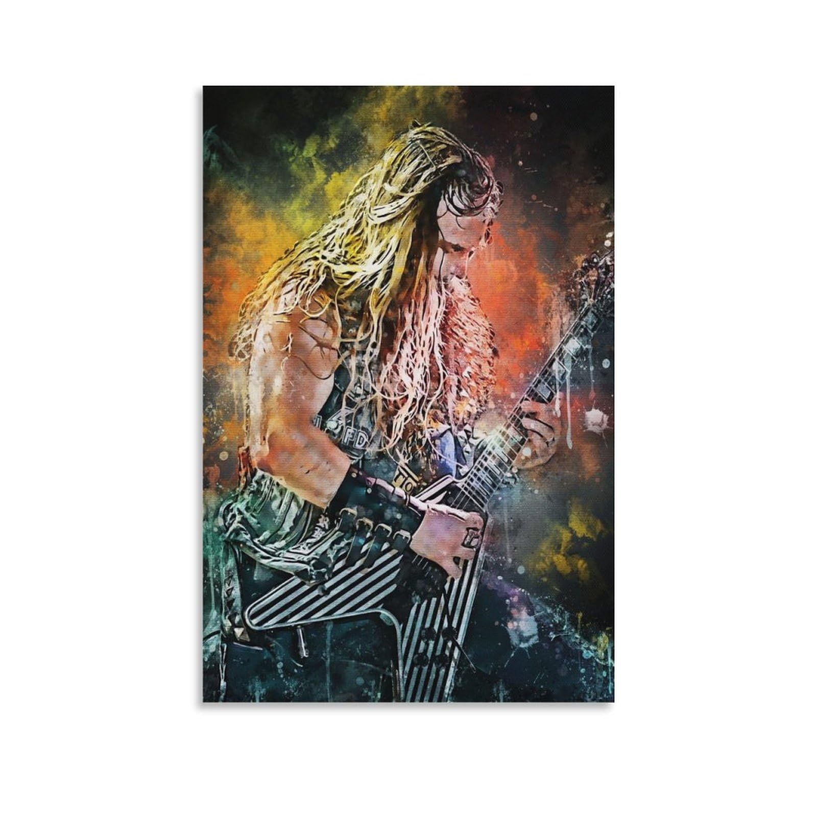 Ryjfrytry Unframe-Style Zakk Wylde Legendary Guitarist Vintage Art Musicfashion Poster Decorative Painting Canvas Wall Art Living Room Posters Bedroom Paintingliving Room Illustration Poster12x18inch(30X45cm)