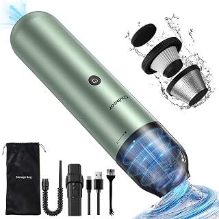 Chuboor Car Vacuum Cleaner, Handheld Vacuum Cordless Rechargeable, Mini Portable Vacuum Cleaner, Hand Held Vacuum Dust Buster for Car,Home,Office(P07 Cyan)