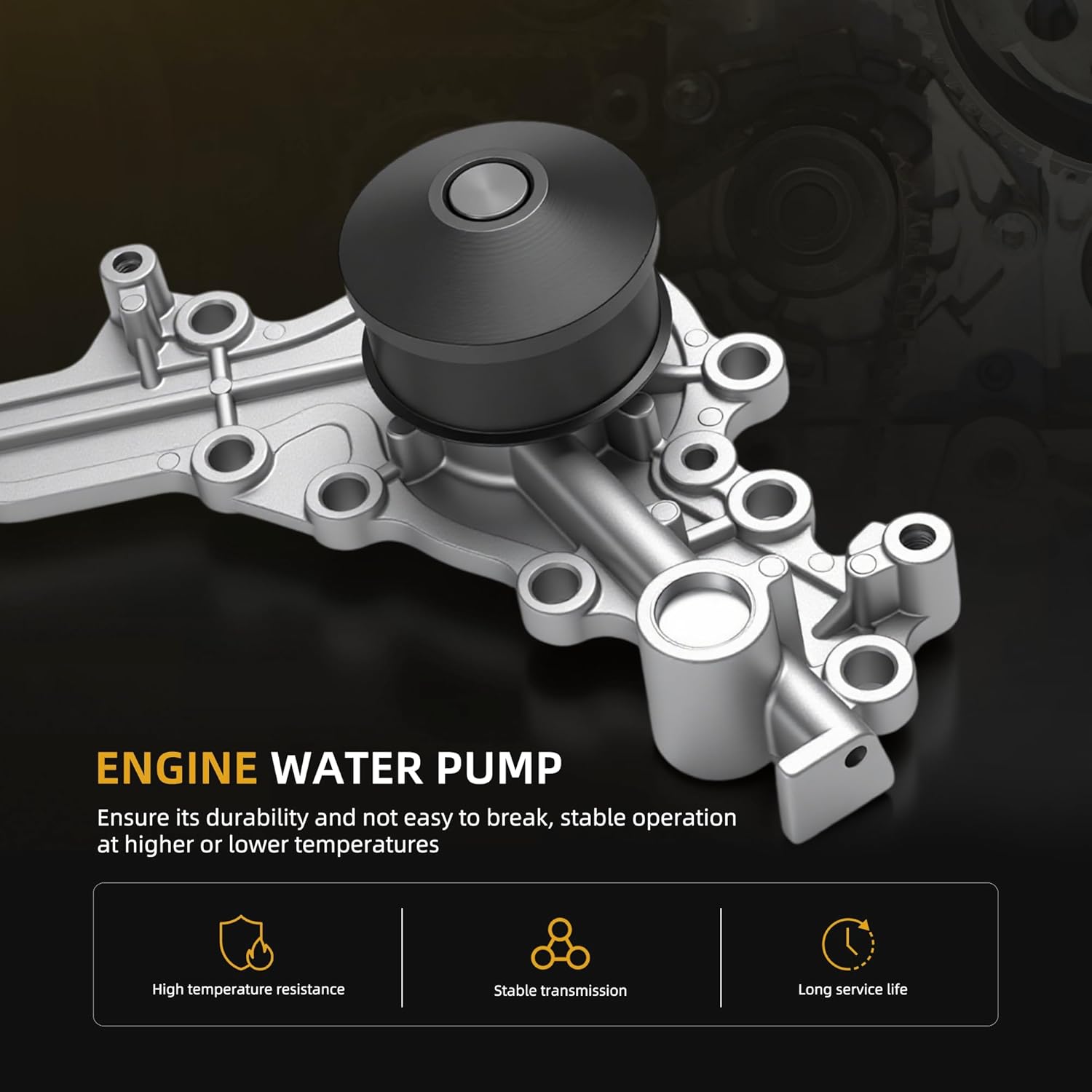 Engine Timing Belt Kit with Water Pump Compatible with Mitsubishi Outlander 2007-2020 V6 3.0L, 24V GAS SOHC, TBK166WP,1145A034