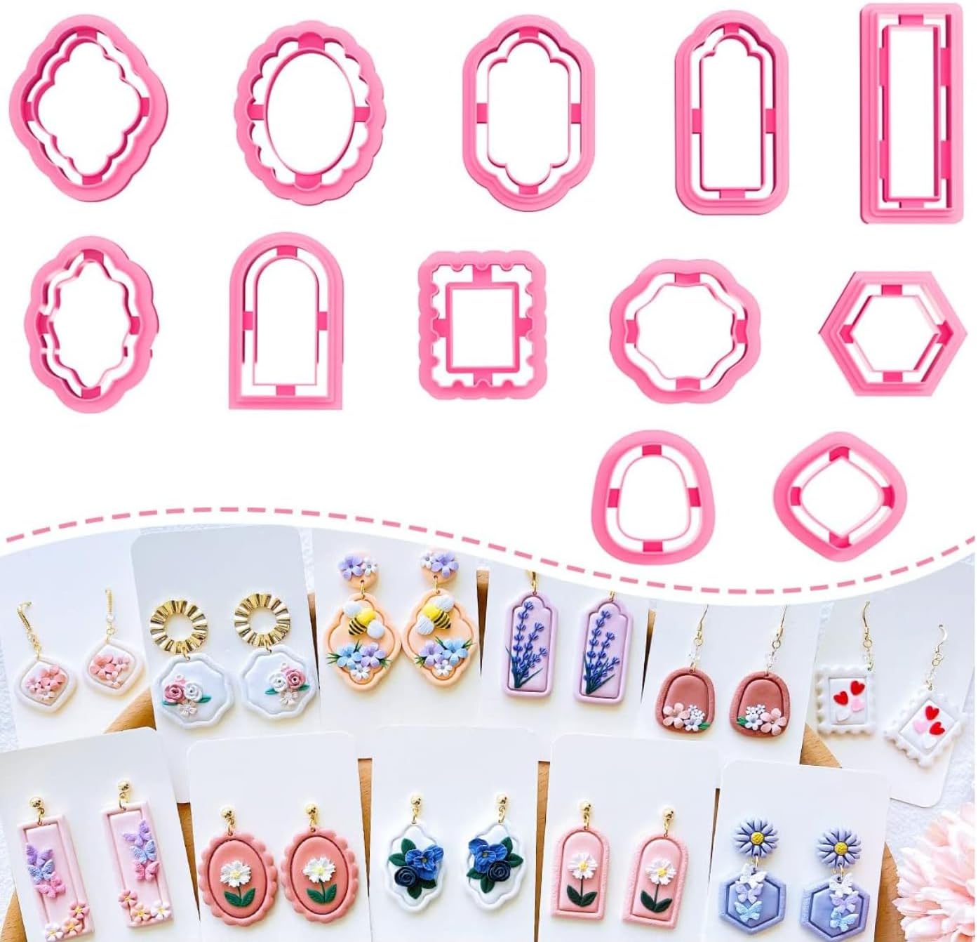 Polymer Clay Cutter Cutters | Clay Cutter Clay Tool | Basic Shapes Earing Making Tools | Clay Cutter Tool Jewellery Making Tools | Color May Vary | Set of 12 Cutters |