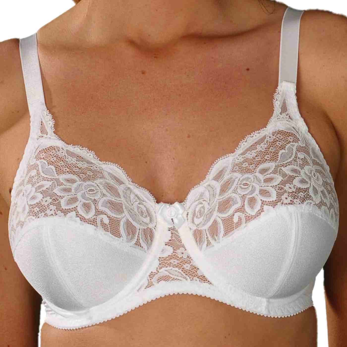 Paysanne' White Underwired Full Cup Bra with Lace (4052)