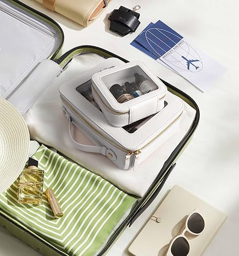 Miniatura 5 de Bolsas de maquillaje transparentes, bolsa de aseo aprobada por la TSA con cremallera, organizador de maquillaje transparente, de gran tamaño,