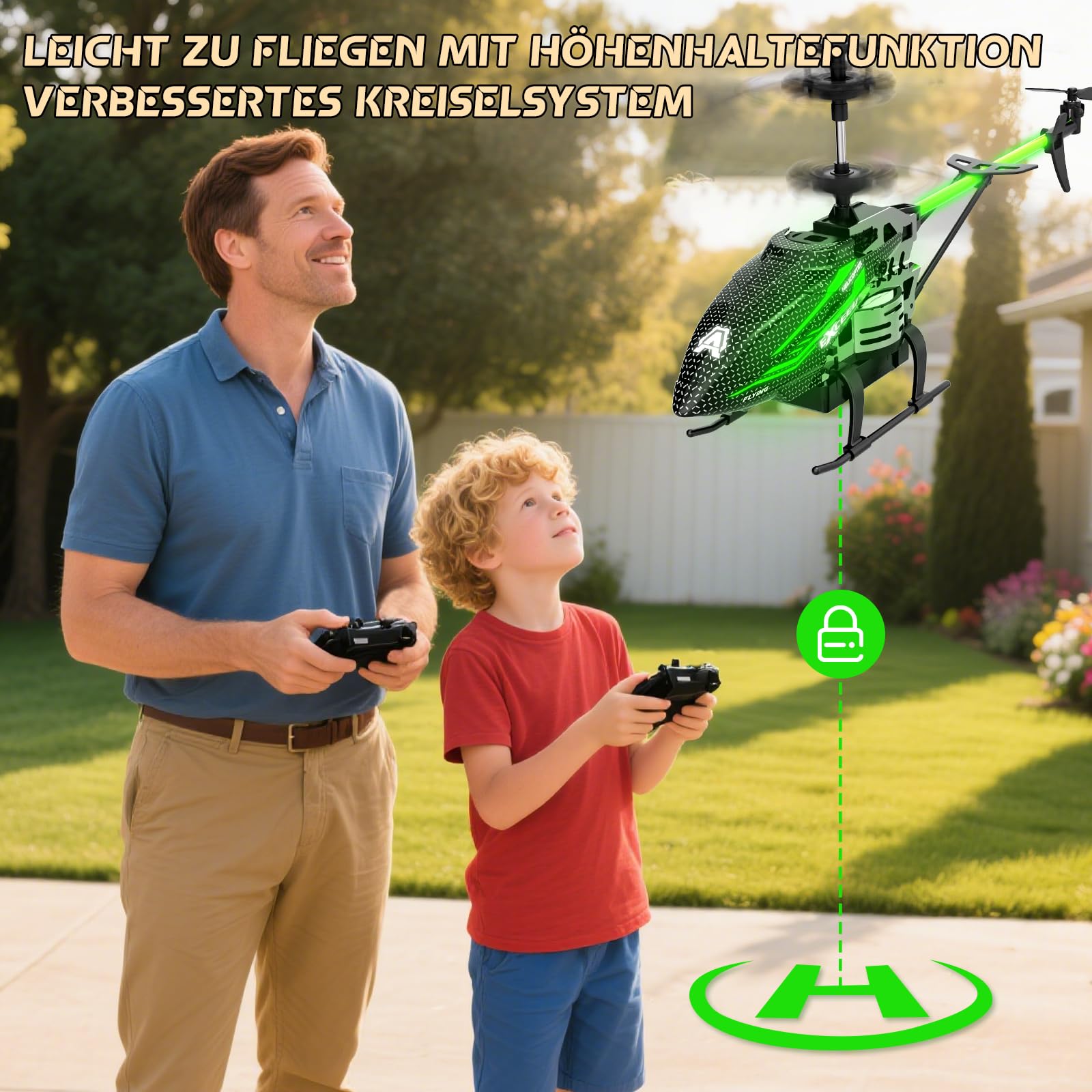 Helikopter zdalnie sterowany, 2,4 G, helikopter RC, samolot ze światłem LED, 3,5-kanałowy, żyroskopter i stała wysokość dla dzieci