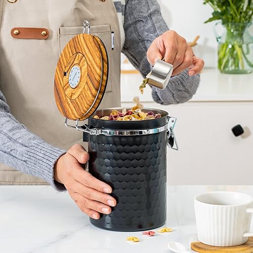 Miniatura 7 de TEDSWAIT Coffee Canisters - Recipiente hermético de almacenamiento de granos de café para cocina, contenedor de almacenamiento de alimentos de acero