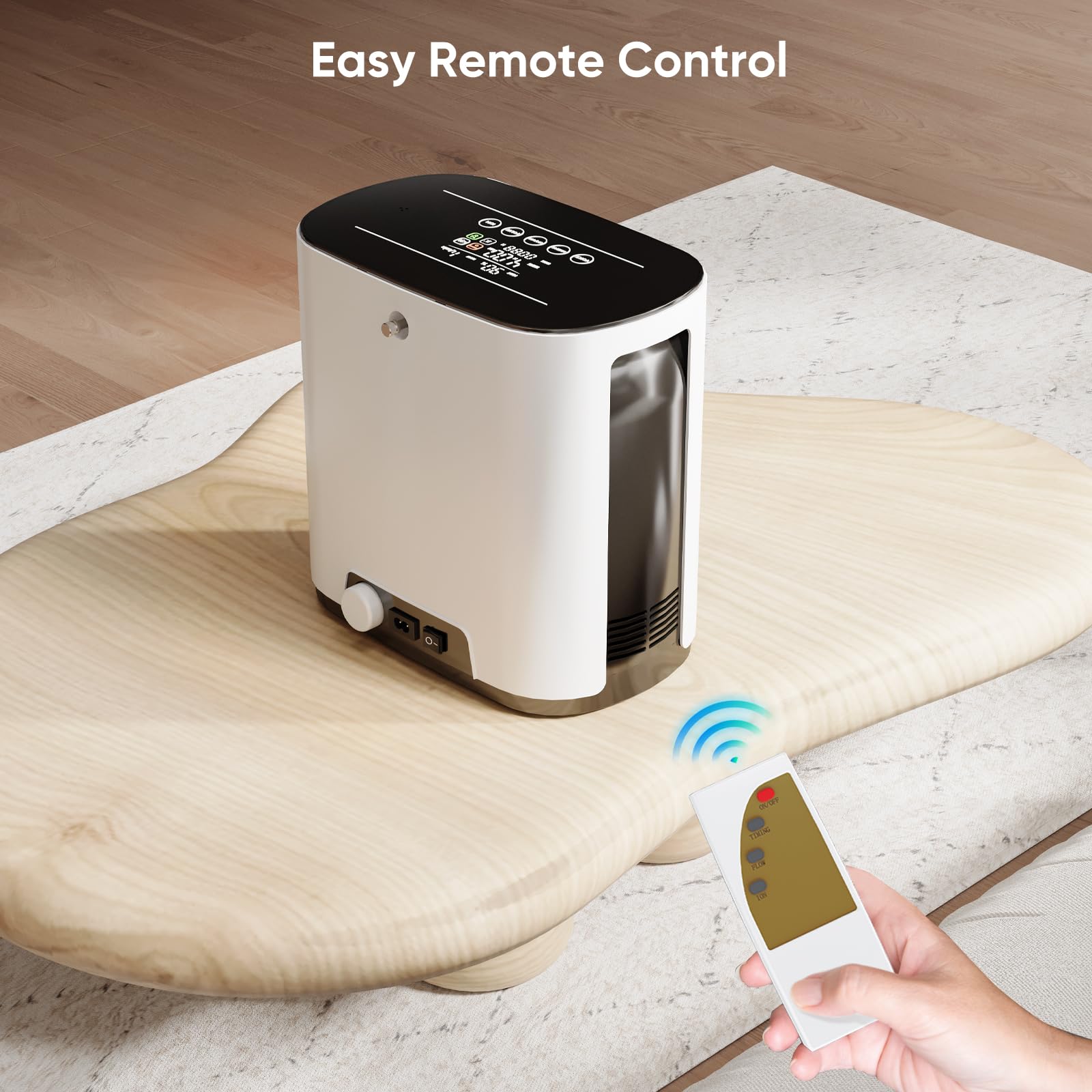 Concentratore di ossigeno portatile, concentratore di ossigeno per la casa, dispositivo di ossigeno portatile 1-7 L/min,90%,Concentratore di ossigeno con funzione telecomando, voce intelligente