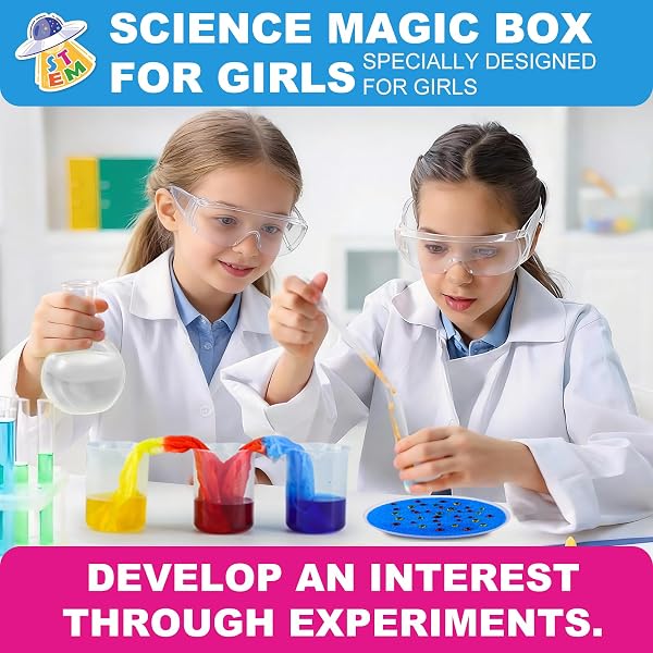 Girls Science Kit for Kids Ages 4-8 6-8 8-10, 100+ Fun Educational Experiments for Girls & Boys, STEM Projects and Science Experiments, Science Toys, Gifts for Kids - 2