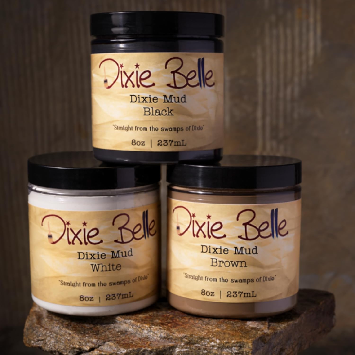 Dixie Belle Mud (Brown, 8oz) - Repair, Filler, Special Effect Mud for DIY Projects - Stencil, Veneer, Gouges, Scrapes, Hole Filler