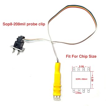 T48 Programmer for with Xgecu T48 eprom chip Probe Clip Read Write IC Bios AVR MCU SPI Nor NAND Flash EMMC Socket (T48+SOP8150MIL+208MIL)