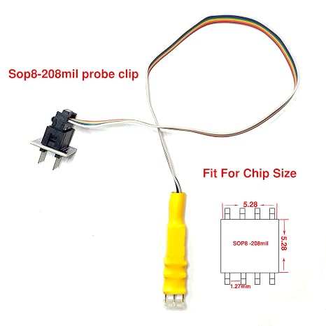 T48 Programmer for with Xgecu T48 eprom chip Probe Clip Read Write IC Bios AVR MCU SPI Nor NAND Flash EMMC Socket (T48+SOP8150MIL+208MIL)