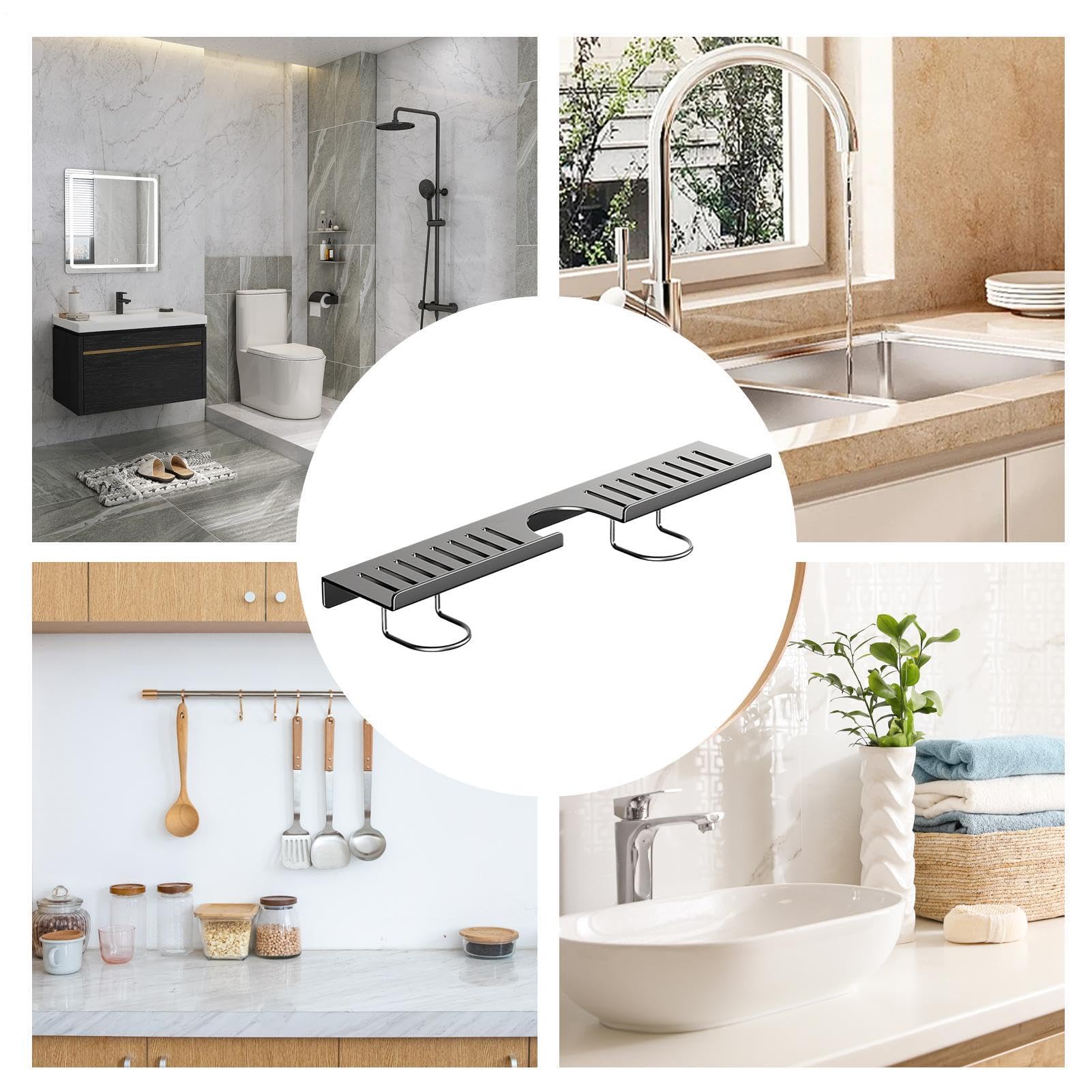 Generico Mensola Lavabo Bagno Organizer Asciugatura Cucina | Mensola Da Bagno Per Lavabo Sopra Rubinetto Per Sapone Spazzola Utensili Articoli Da Toeletta Bagnoschiuma Decorazione