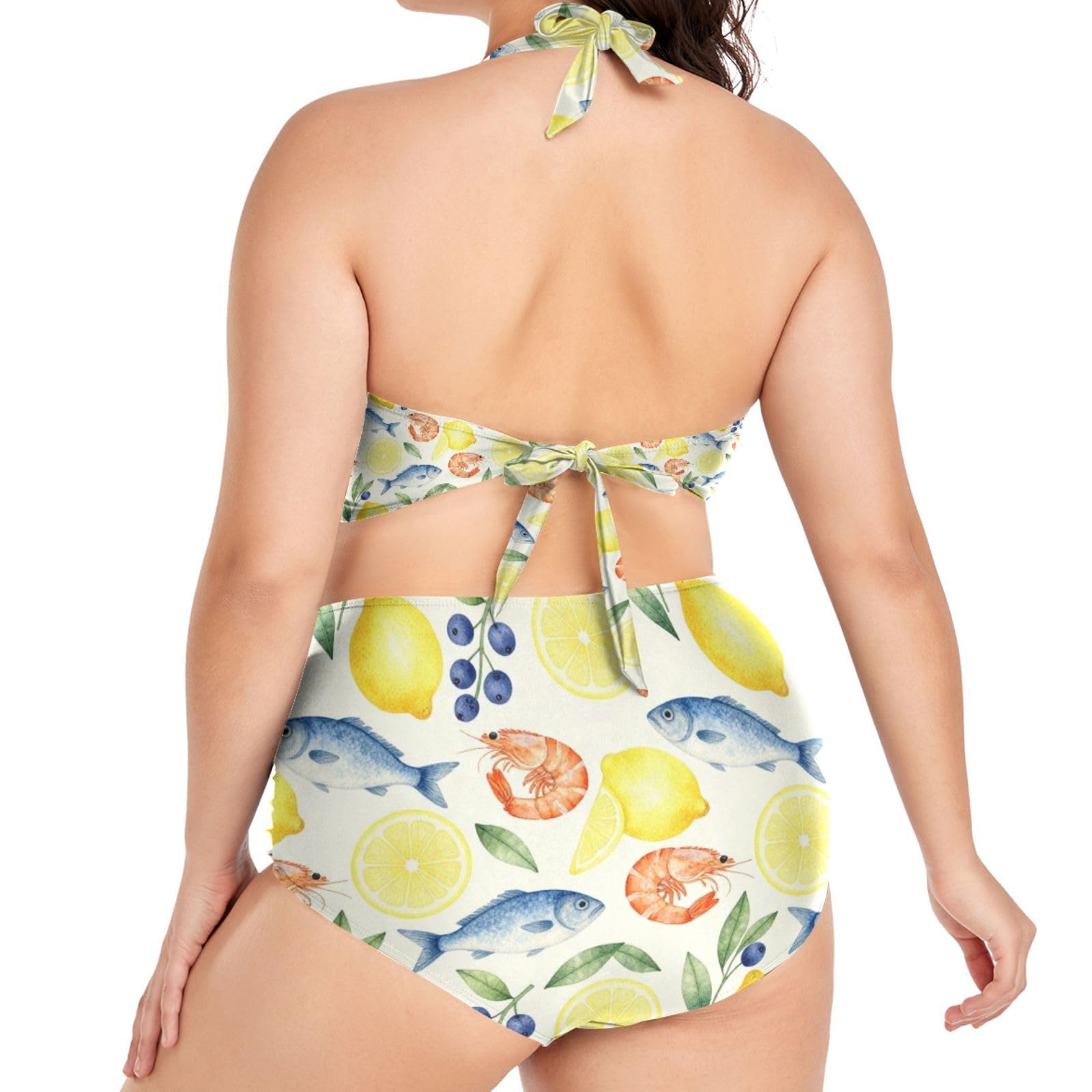 FRODOTGV Curvy - Costume da bagno a due pezzi da donna, taglia L-4XL