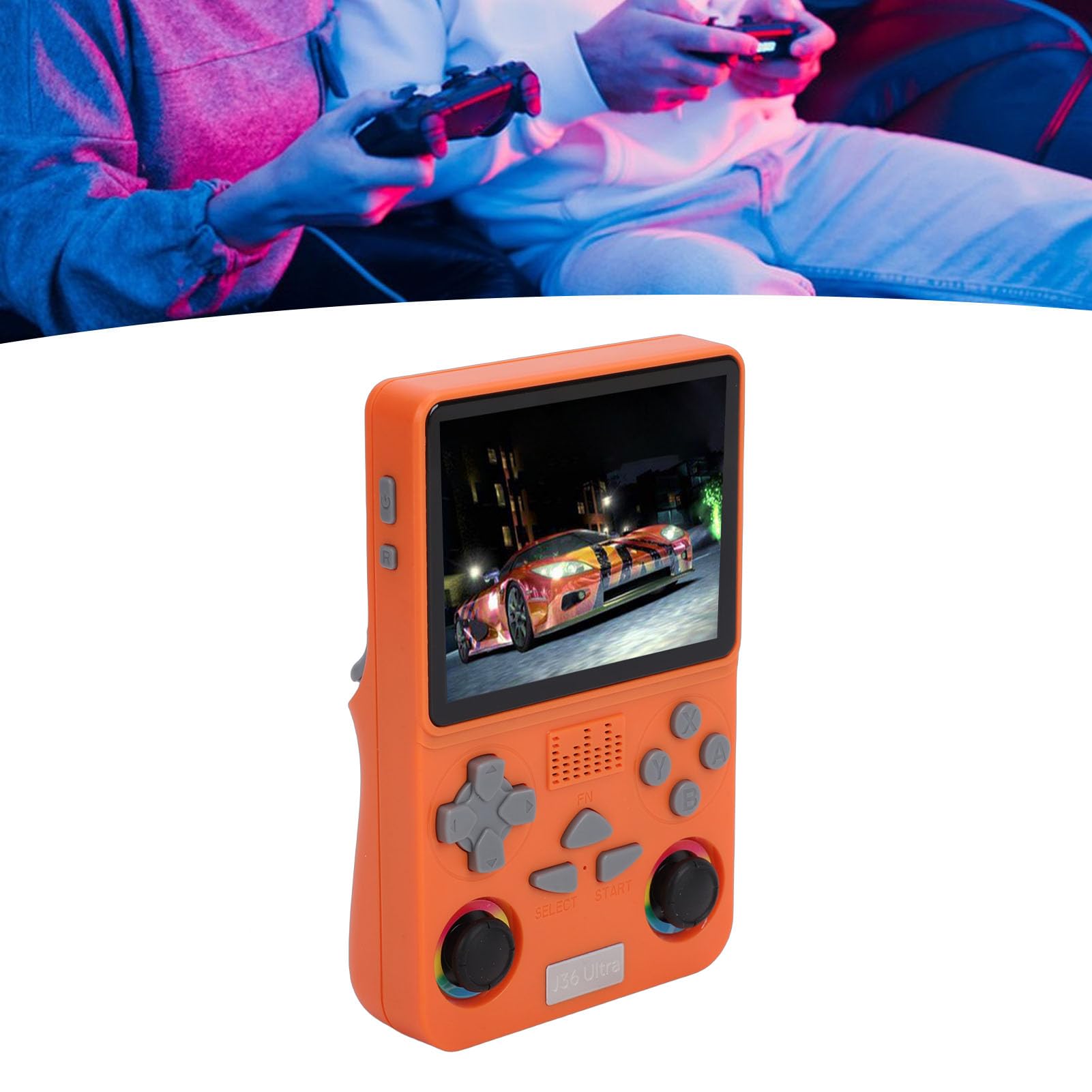 Wakects Console di Gioco Portatile retrò, Console di Gioco retrò WiFi con Schermo da 4 Pollici 720x720, 64 GB Incorporati, Batteria da 3000 MAh, Lettore Portatile ABS per Giochi Domestici in Viaggio