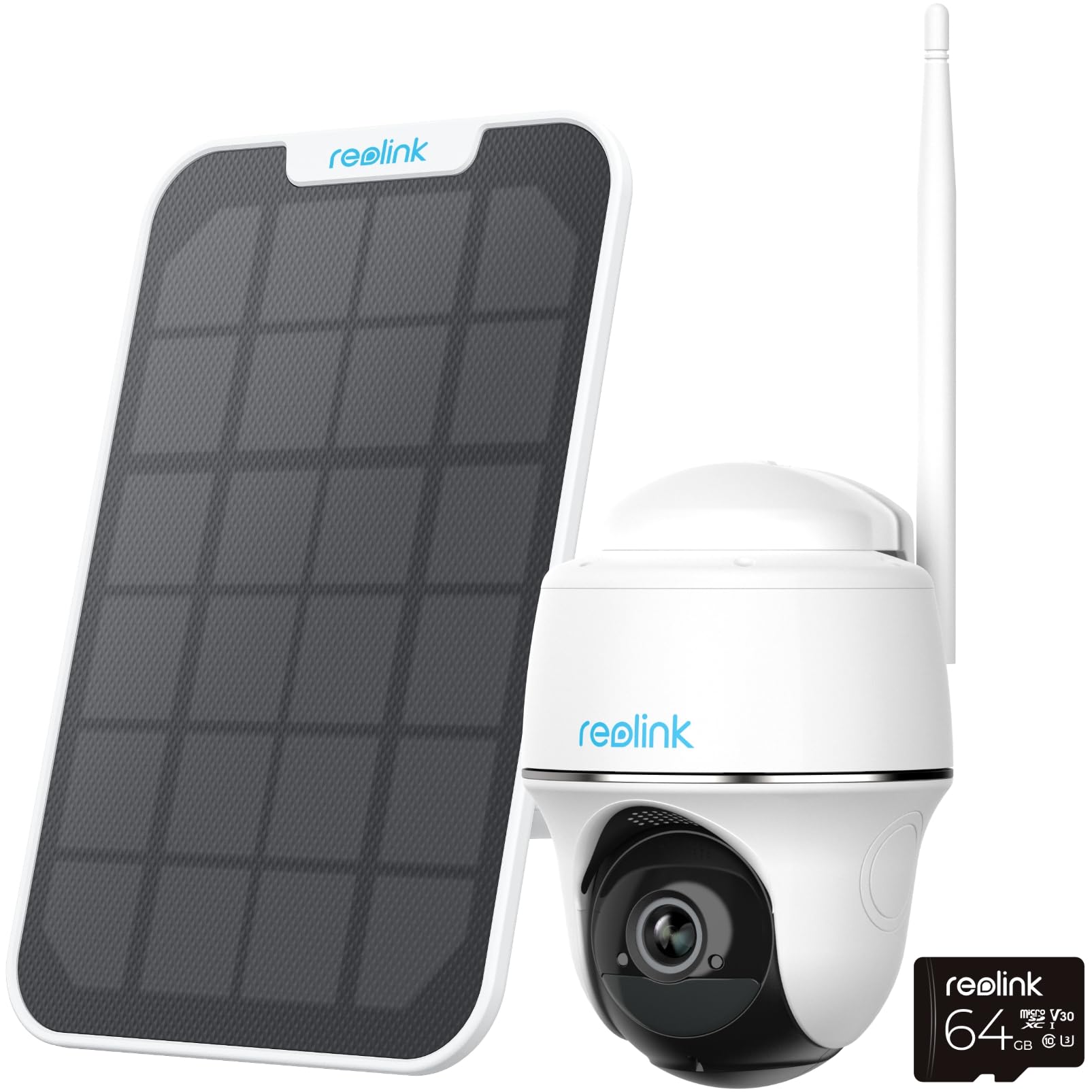Reolink 4MP Camara Exterior Solar, 355º Pan& 140ºTilt, 2,4/5GHz Wi-Fi | 360° PT, Detección Inteligente, Visión nocturna por infrarrojos 2K, Audio de 2 Via, Sin Cable, Argus PT Plus con Panel Solar