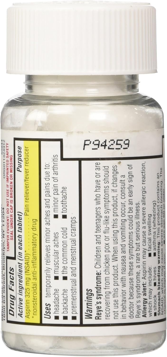 Geri-Care Bottled Aspirin Bottle, 100 Count 1 100 Count (Pack of 1)