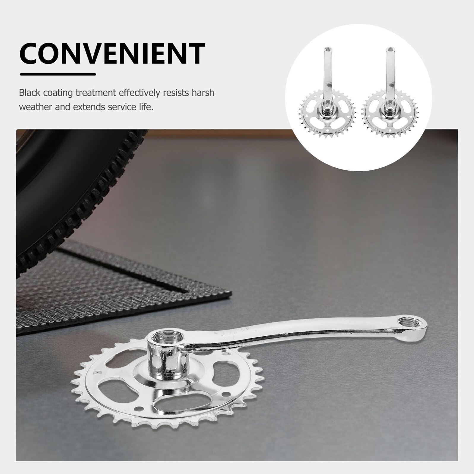 Cabilock Set 2 Pedivelle Guarnitura Mountain Bike 32 Denti con Cono Quadrato Corona Singola Rotonda per Bici Pieghevole Corsa Ricambio Guarnitura Stabile per Ciclisti e Sostituzione