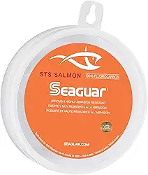 Seaguar Linha de pesca de salmão STS, forte e resistente à abrasão, líder de pesca de desempenho premium 100% fluorocarbono, praticamente invisível