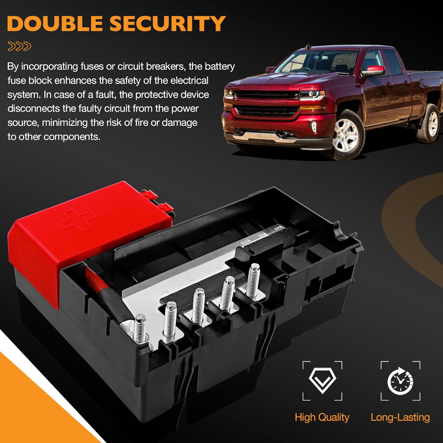 Battery Distribution Fuse Block - Compatible with 2014-2016 Chevy Silverado, GMC Sierra, 2015-2020 Cadillac Escalade, GMC Yukon, Tahoe, Suburban Fuse Box - Replaces# 84354716, 22985570