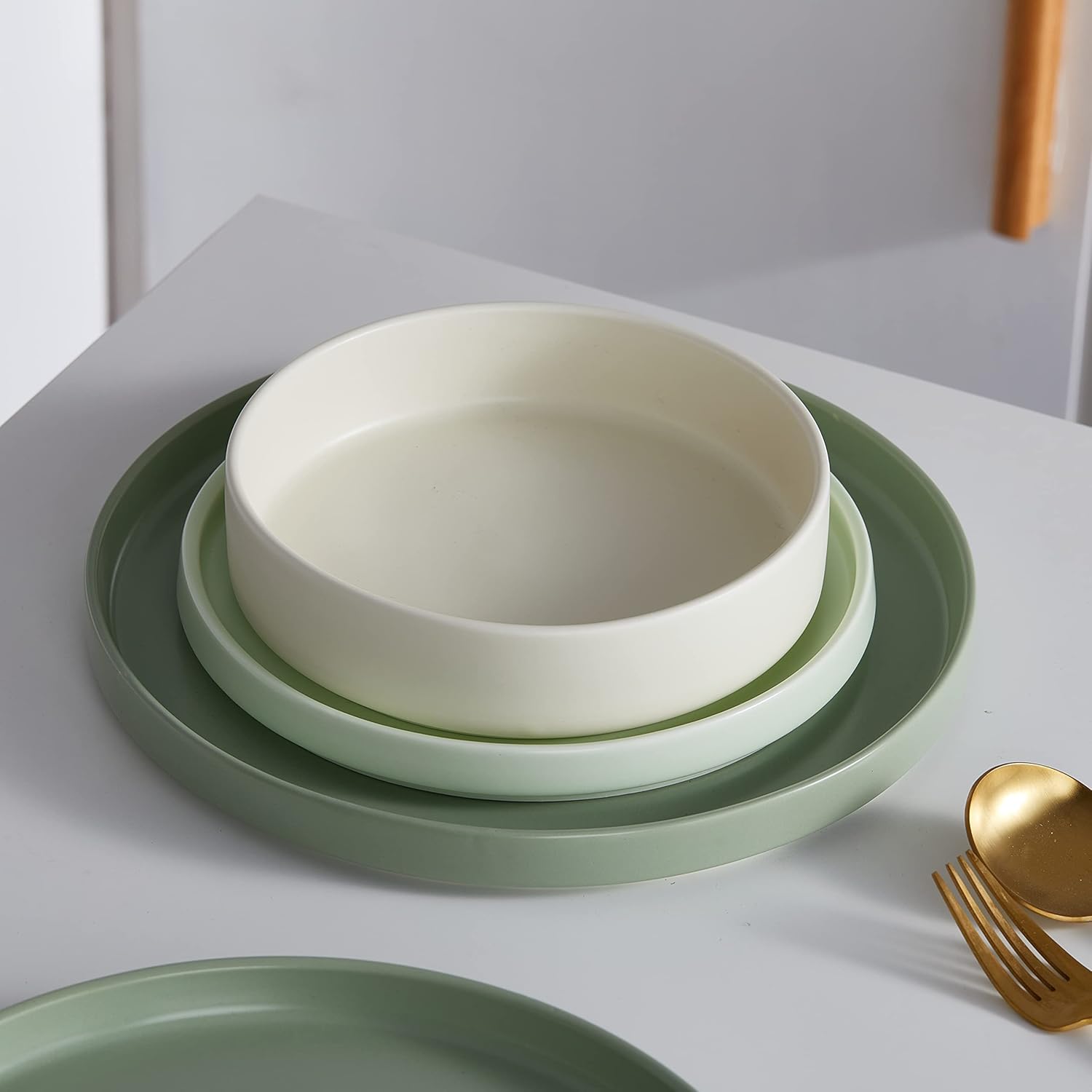  | Stone Lain Stella Pasta Bowl 6-Piece Set, Round, Porcelain, Cream: Dinner Plates