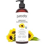 PURA D\'OR 16 Oz ORGANIC Sunflower Seed Oil - 100% Pure & Natural USDA Certified Cold Pressed Carrier Oil For DIY Beauty - Unscented, Hexane Free Liquid Moisturizer - Face Skin & Hair - Men & Women