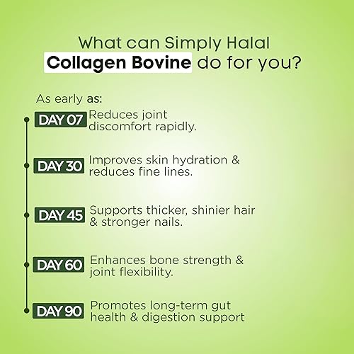 Miniatura 4 de Péptidos de colágeno Halal en polvo para mujeres y hombres tipo I y III para el cabello, la piel, las uñas, las articulaciones y el apoyo digestivo