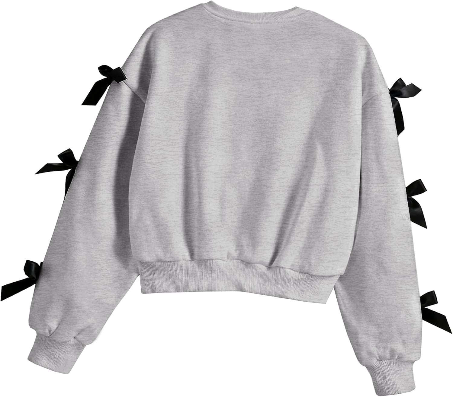 Girls Sweatshirt Cute Bow Tie Long Sleeve Crewneck Pullover Top Casual Fall Winter - Image 2
