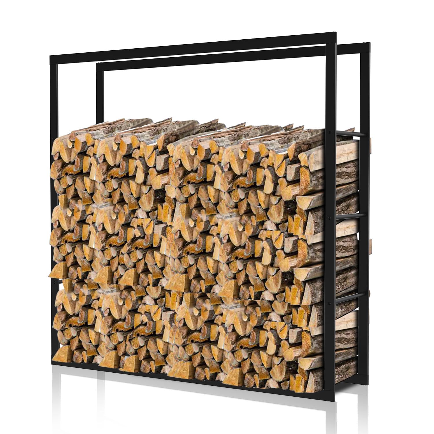 Kaminholzständer Kaminholzregal Aussen 100x100x25cm Extra Großes aus Metall Brennholzregal für Innen & Außen Holzlager für Holzscheite