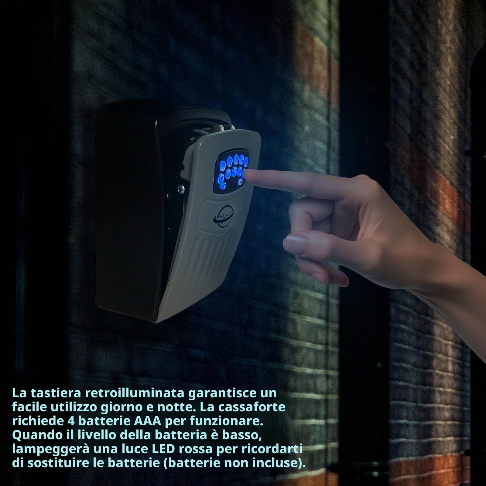 Cassetta di sicurezza con serratura a chiave accesso remoto istantaneo tramite Bluetooth/codice/app ripristinabile Imposta la tua combinazione di archiviazione a 6 cifre, grande capacità, nero