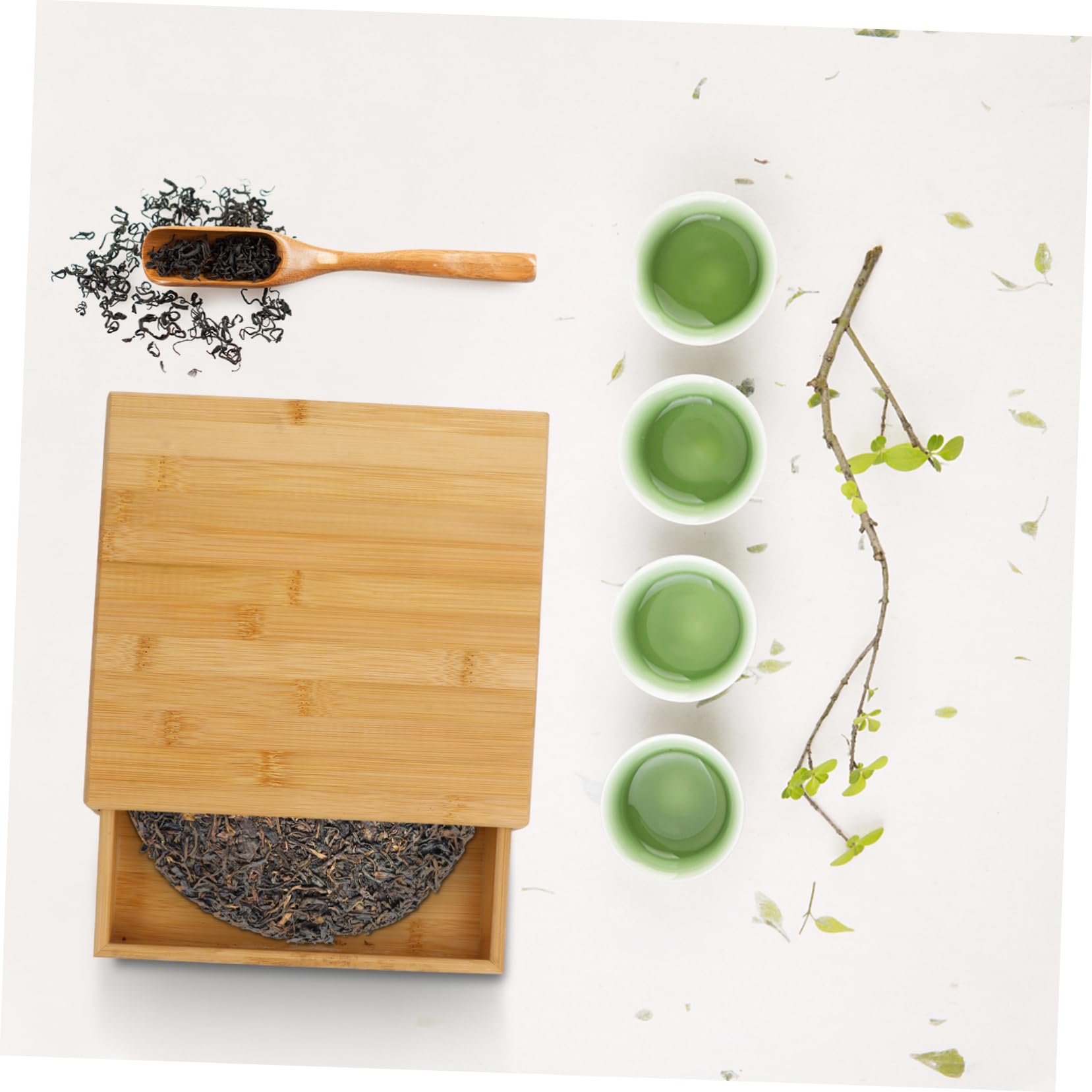 Caja de Madera para Almacenamiento, Estilo Retro para Pastel de Té Caqui