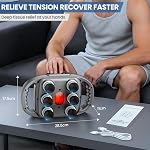 Gun de massage tissu profond 6 Têtes, masseur arrière 9 Massager de dos et de cou, masseur électrique pour le dos, relaxation du corps complet, cadeaux pour les hommes & Femmes