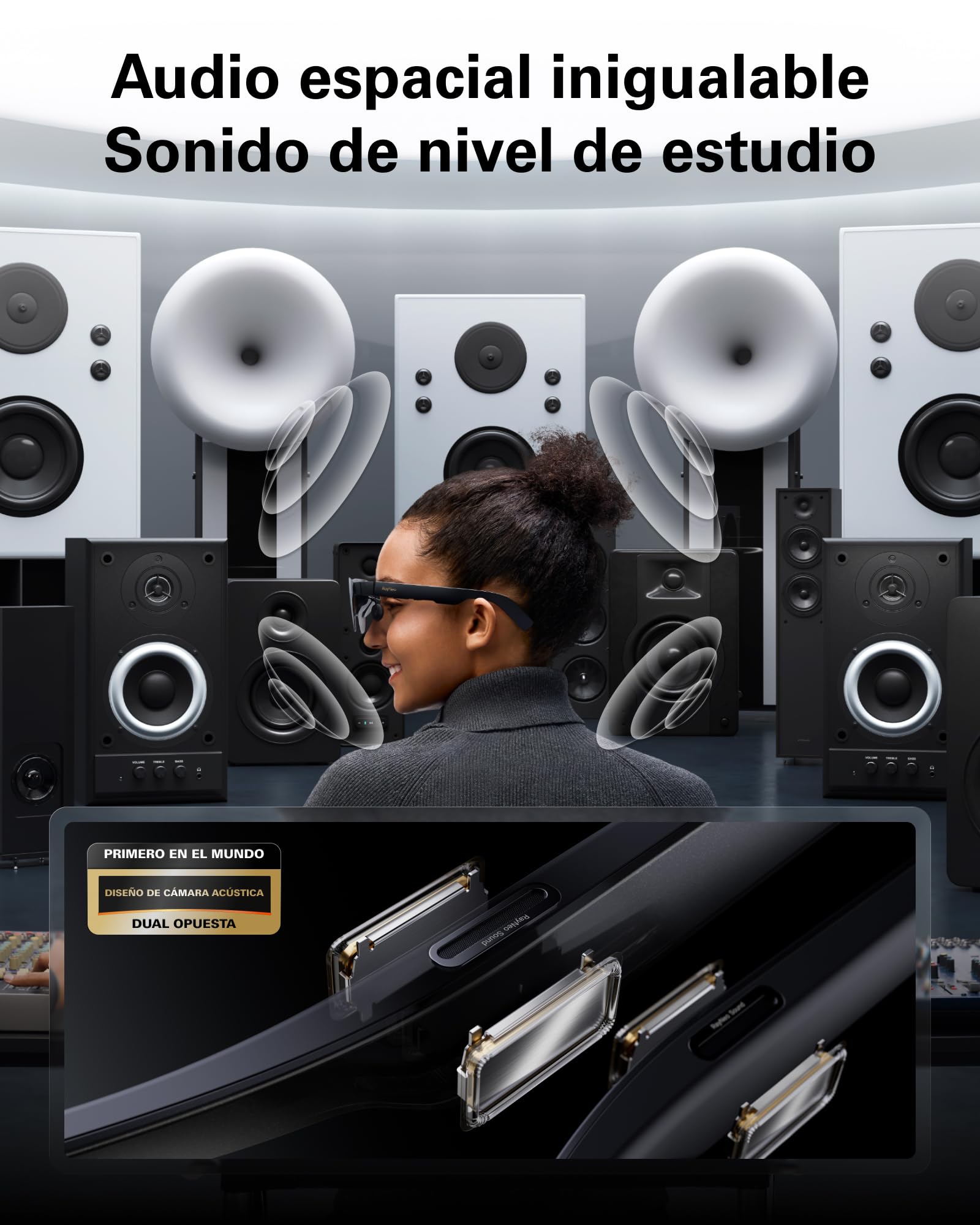 RayNeo Air 3s Pro Gafas AR/XR- Pantalla de Video 201'' 1200 Nits 120Hz HueView 2.0, Gafas de Juego Inteligentes para iPhone 17,16,15/Android/Mac 2/PS5/SteamDeck