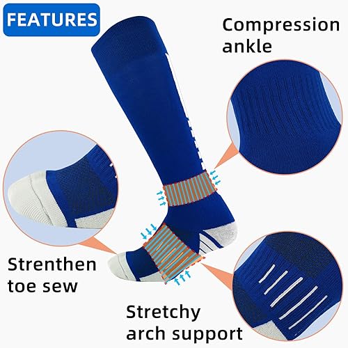 Miniatura 4 de Calcetines deportivos de béisbol atlético, fútbol, sóftbol, sobre la pantorrilla, calcetines multideportivos
