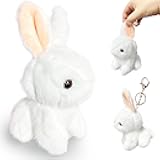 Kawaite Cute White Bunny Plush Toys for Kids and Adults, Soft Rabbit Stuffed Aniamls, Cuddly Bunny Doll Small Stuffed Animals for Kids, Girls and Boys Birthday, Easter Basket Stuffers