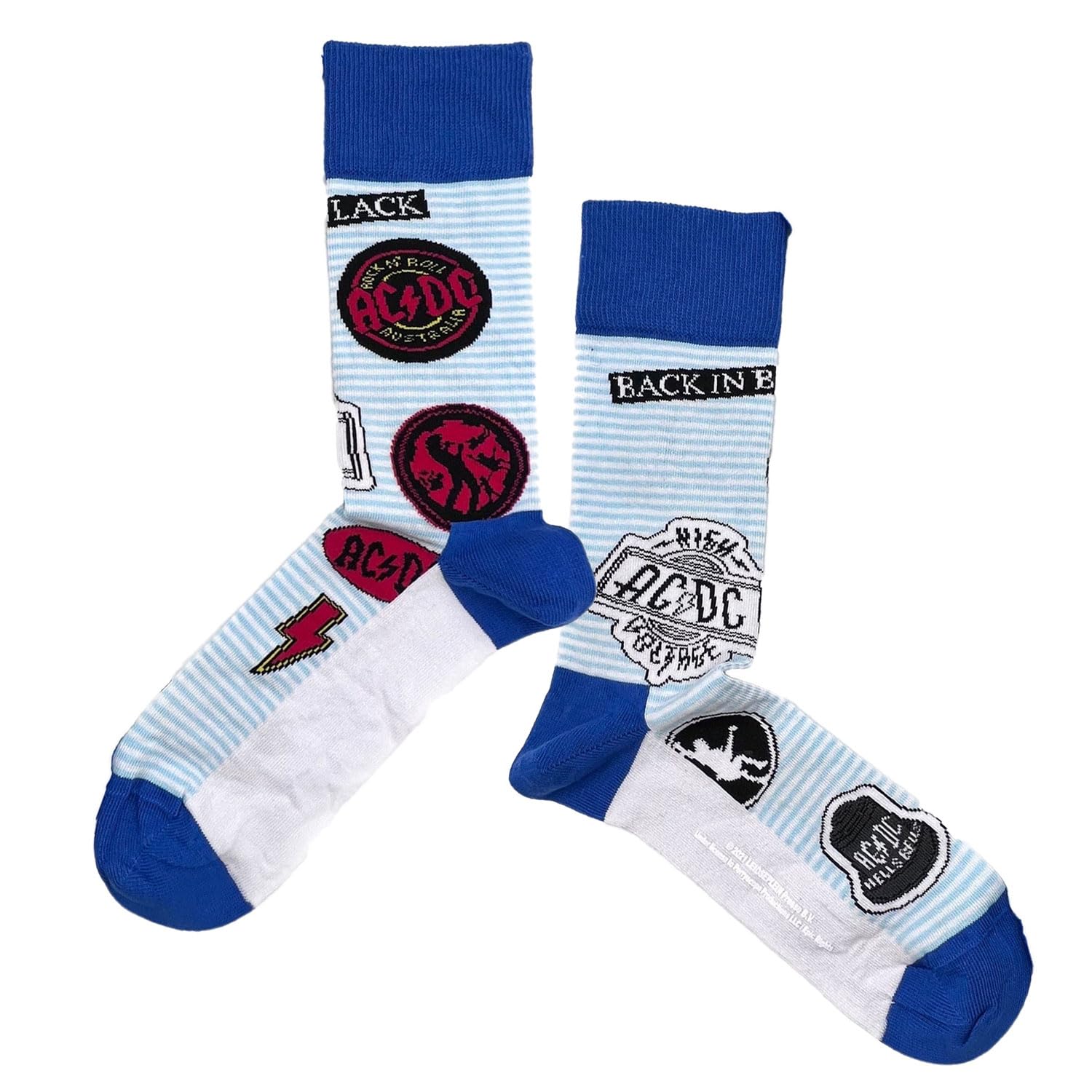 AC/DC Unisex Ankle Socks Icons (Blue) (UK Size 7 - 11) Official