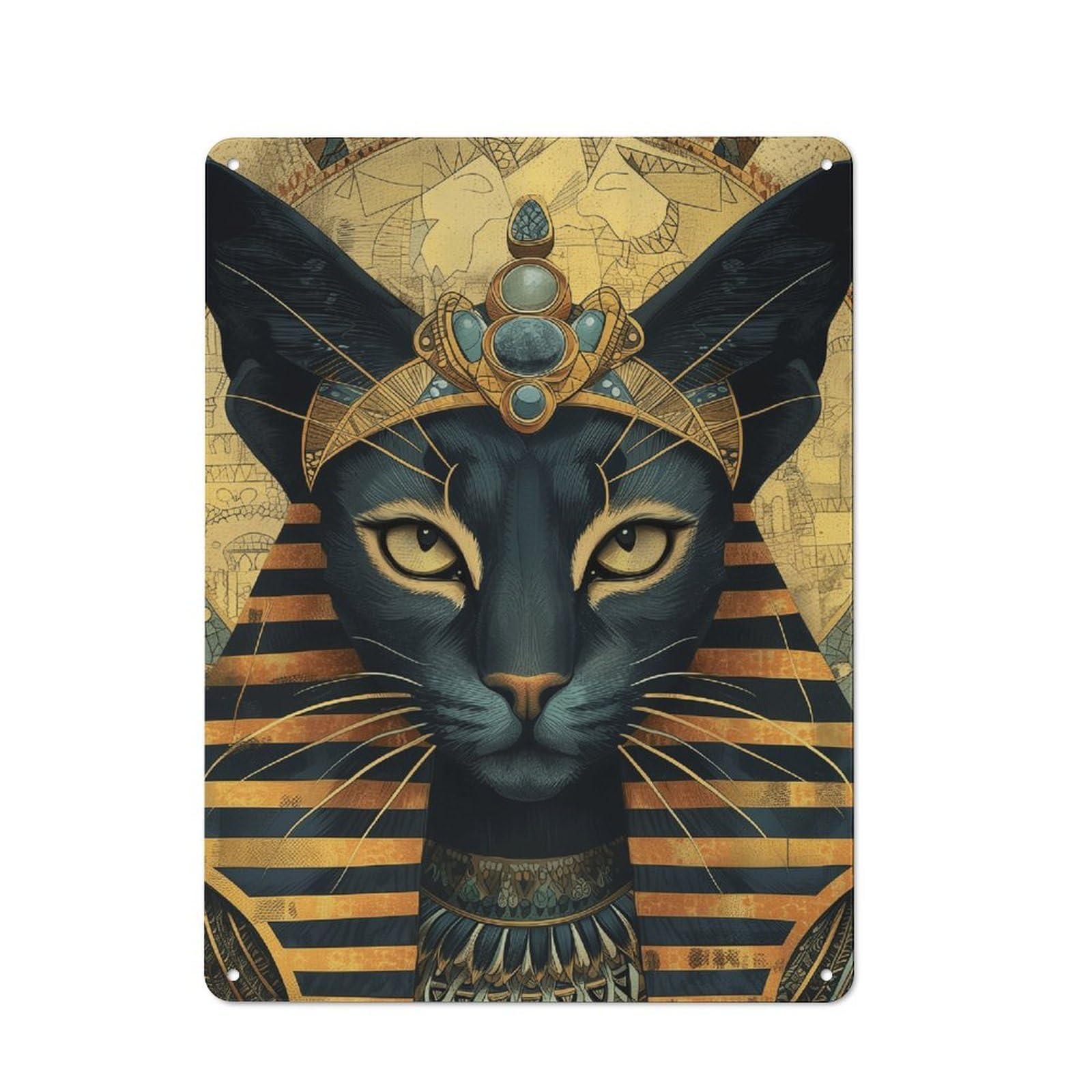 Junmoney Royal Feline Majesty Retro Metal Wall Sign 40X30cm With For Pub Or Café, A Housewarming Gift For Hospitality Wall Decor Collectors