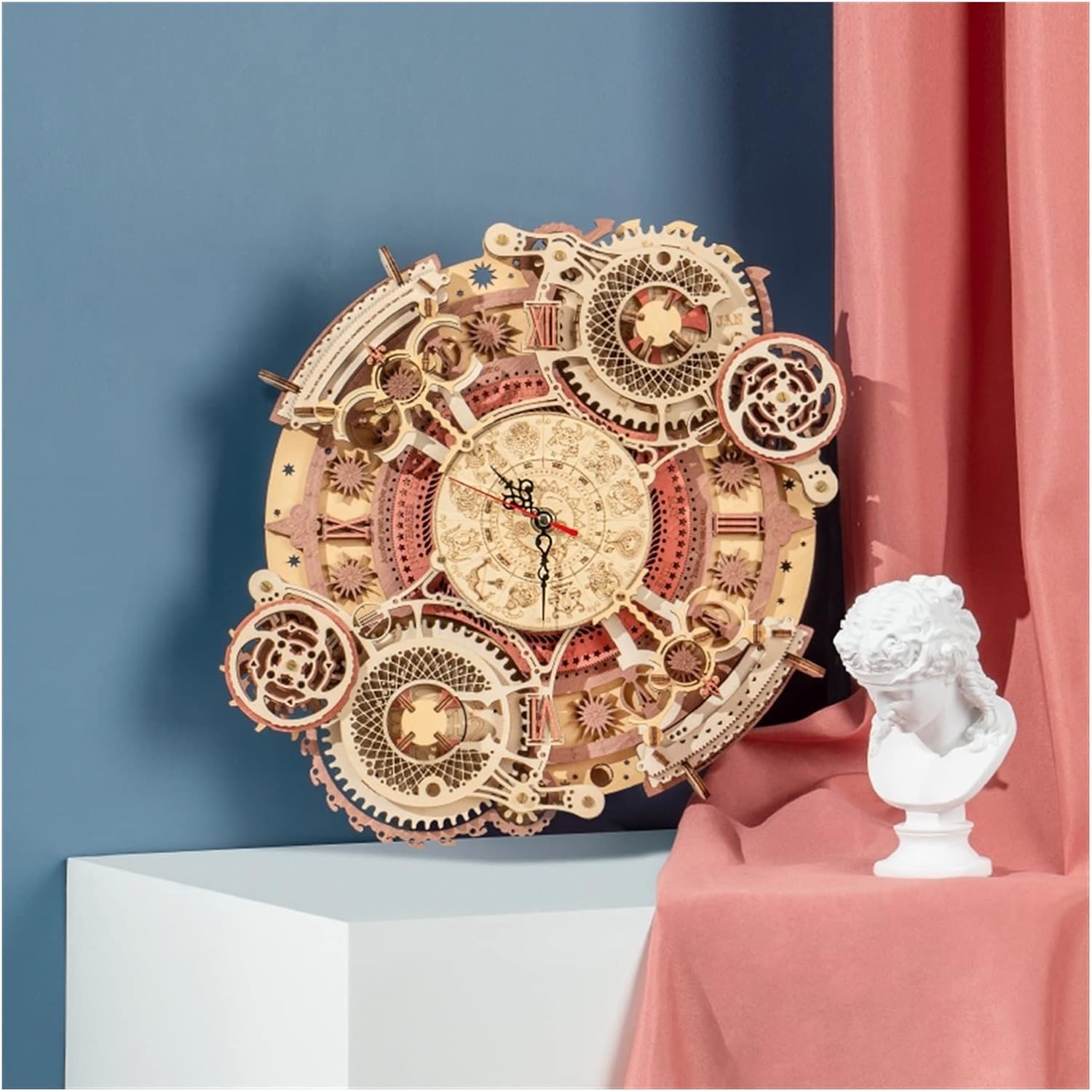 Wall Clocks DIY Assembly Toy Gifts Children Children Adult LC3D Wooden Model Building Block Kit Zodiac Wall Clock