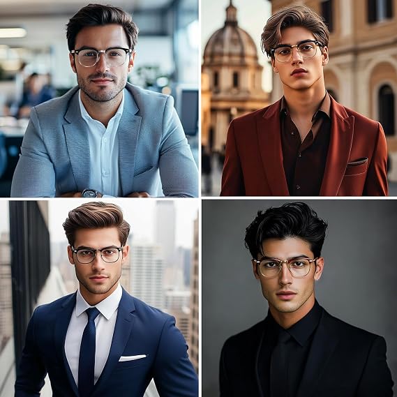 Blue Light Glasses Men and Woman, 99% Blue Light Blocking Glasses for Computer Gaming TV Phone Screen Half Frame