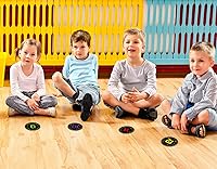 Vista 4 de FaCraft Puntos de línea de confeti para el suelo del aula, 36 calcomanías impermeables para el suelo, calcomanías de números de aula, marcadores